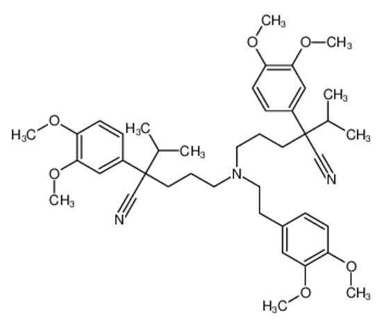 Picture of 5-[[4-cyano-4-(3,4-dimethoxyphenyl)-5-methylhexyl]-[2-(3,4-dimethoxyphenyl)ethyl]amino]-2-(3,4-dimethoxyphenyl)-2-propan-2-ylpentanenitrile