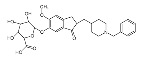 Picture of (2S,3S,4S,5R,6S)-6-[[2-[(1-benzylpiperidin-4-yl)methyl]-6-methoxy-3-oxo-1,2-dihydroinden-5-yl]oxy]-3,4,5-trihydroxyoxane-2-carboxylic acid