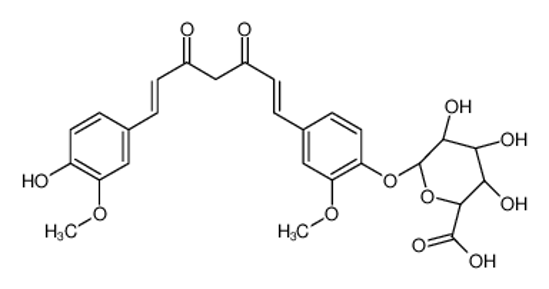 Изображение (2S,3S,4S,5R,6S)-3,4,5-trihydroxy-6-[4-[(1E,6E)-7-(4-hydroxy-3-methoxyphenyl)-3,5-dioxohepta-1,6-dienyl]-2-methoxyphenoxy]oxane-2-carboxylic acid