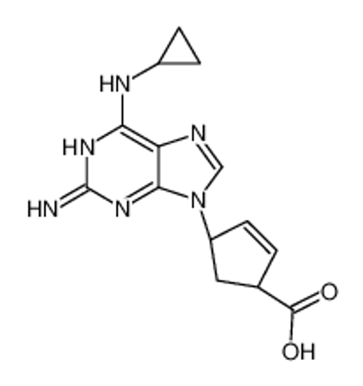 Picture of (1S,4R)-4-[2-amino-6-(cyclopropylamino)purin-9-yl]cyclopent-2-ene-1-carboxylic acid