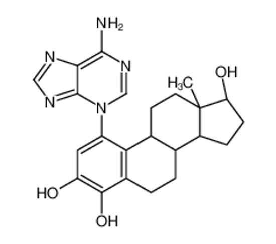 Picture of (8R,9S,13S,14S,17S)-1-(6-aminopurin-3-yl)-13-methyl-6,7,8,9,11,12,14,15,16,17-decahydrocyclopenta[a]phenanthrene-3,4,17-triol