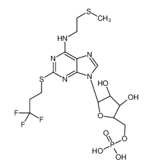 Picture of [(2R,3S,4R,5R)-3,4-dihydroxy-5-[6-(2-methylsulfanylethylamino)-2-(3,3,3-trifluoropropylsulfanyl)purin-9-yl]oxolan-2-yl]methyl dihydrogen phosphate