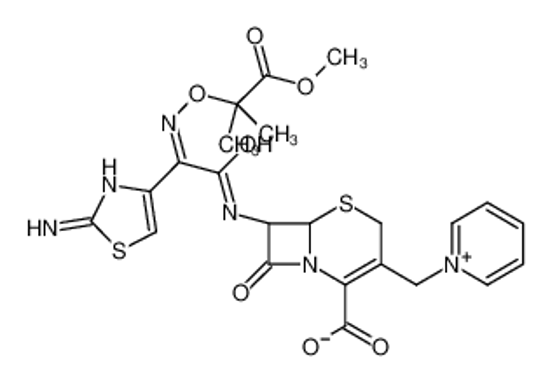 Picture of (6R,7R)-7-[[(2Z)-2-(2-amino-1,3-thiazol-4-yl)-2-(1-methoxy-2-methyl-1-oxopropan-2-yl)oxyiminoacetyl]amino]-8-oxo-3-(pyridin-1-ium-1-ylmethyl)-5-thia-1-azabicyclo[4.2.0]oct-2-ene-2-carboxylate