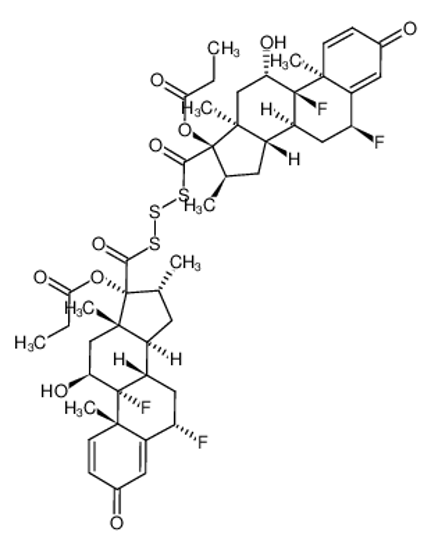 Изображение 17,17'-(trisulfanediyldicarbonyl)bis(6α,9α-difluoro-11β-hydroxy-16α-methyl-3-oxoandrosta-17α-yl) dipropanoate