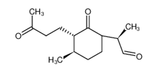 Picture of (2R)-2-((3S,4R)-4-methyl-2-oxo-3-(3-oxobutyl)cyclohexyl)propanal