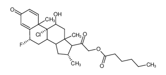 Picture of 9-chloro-6α-fluoro-11β,21-dihydroxy-16α-methylpregna-1,4-diene-3,20-dione 21-hexanoate
