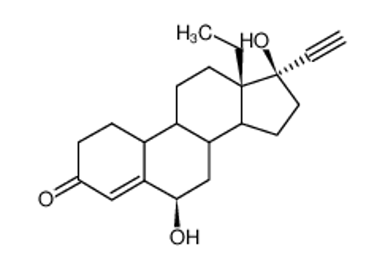 Picture of (6R,13S,17R)-13-ethyl-17-ethynyl-6,17-dihydroxy-6,7,8,9,10,11,12,13,14,15,16,17-dodecahydro-1H-cyclopenta[a]phenanthren-3(2H)-one