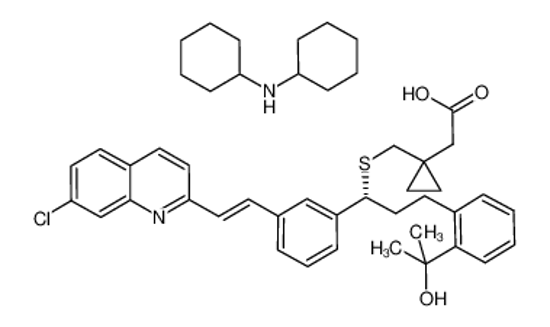 Picture of 1-(((1(R)-(3-(2-(7-chloro-2-quinolinil)ethenyl)phenyl)-3-(2-(1-hydroxy-1-methylethyl)phenyl)propyl)thio)methyl)cyclopropane acetic acid dicyclohexylamine salt