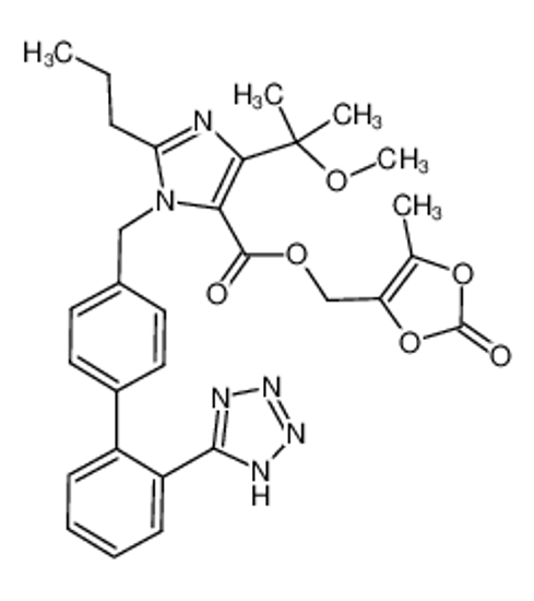 Picture of 4-(1-methoxy-1-methylethyl)-2-propyl-1-{4-(2-tetrazol-5-yl)phenyl}phenylmethylimidazole-5-carboxylic acid-5-methyl-2-oxo-[1,3]-dioxolene-4-yl-methyl ester