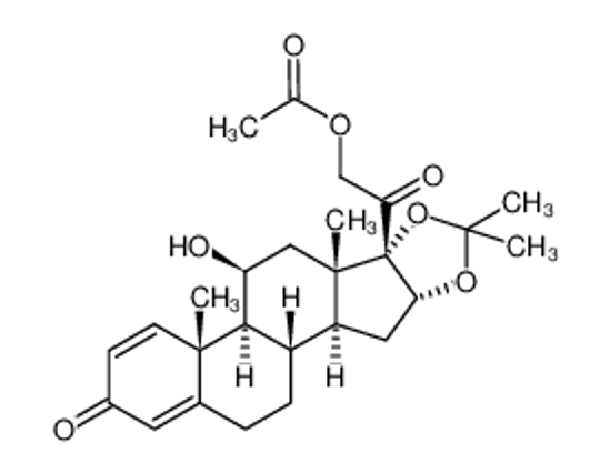 Picture of 11β,16α,17α,21-tetrahydroxy-1,4-pregnadiene-3,20-dione 16,17-acetonide 21-acetate