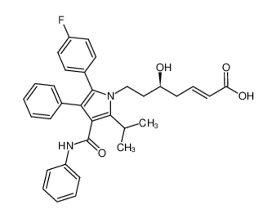 Picture of (2E,5S)-7-[2-(4-fluorophenyl)-5-isopropyl-3-phenyl-4-(phenylcarbamoyl)pyrrol-1-yl]-5-hydroxyhept-2-enoic acid