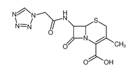 Picture of (6R)-3-methyl-8-oxo-7t-(2-tetrazol-1-yl-acetylamino)-(6rH)-5-thia-1-aza-bicyclo[4.2.0]oct-2-ene-2-carboxylic acid