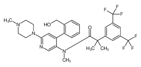 Изображение Benzeneacetamide, N-[4-[2-(hydroxymethyl)phenyl]-6-(4-methyl-1-piperazinyl)-3-pyridinyl]-N,α,α-trimethyl-3,5-bis(trifluoromethyl)-