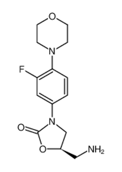 Picture of 2-Oxazolidinone, 5-(aminomethyl)-3-[3-fluoro-4-(4-morpholinyl)phenyl]-, (5R)-