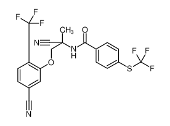 Picture of Benzamide, N-[1-cyano-2-[5-cyano-2-(trifluoromethyl)phenoxy]-1-methylethyl]-4-[(trifluoromethyl)thio]-