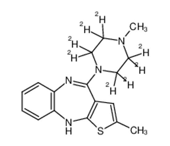 Picture of 2-methyl-4-(4-methylpiperazin-1-yl-2,2,3,3,5,5,6,6-d8)-10H-benzo[b]thieno[2,3-e][1,4]diazepine