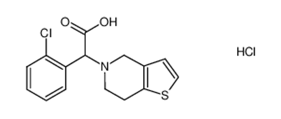 Picture of (+/-)-((2-chlorophenyl)-6,7-dihydro-4H-thieno[3,2-c]pyrid-5-yl)acetic acid hydrochloride