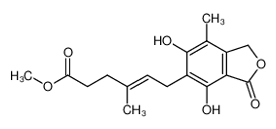 Picture of methyl ester of (E)-6-(4,6-dihydroxy-7-methyl-3-oxo-1,3-dihydroisobenzofuran-5-yl)-4-methyl-4-hexenoic acid