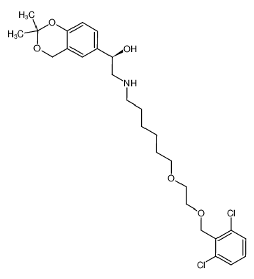 Picture of (1R)-2-({6-[(2-{[(2,6-dichlorophenyl)methyl]oxy}ethyl)oxy]-hexyl}amino)-1-(2,2-dimethyl-4H-1,3-benzodioxin-6-yl)ethanol