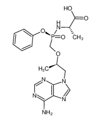Изображение (((((R)-1-(6-amino-9H-purin-9-yl)propan-2-yl)oxy)methyl)(phenoxy)phosphoryl)-L-alanine
