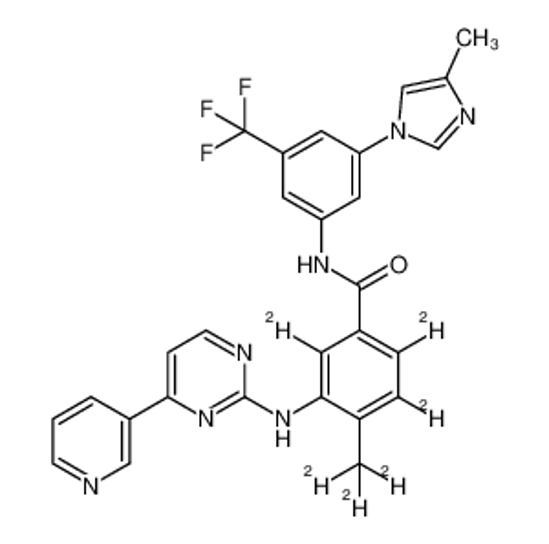 Picture of 4-(methyl-d3)-N-(3-(4-methyl-1H-imidazol-1-yl)-5-(trifluoromethyl)phenyl)-3-((4-(pyridin-3-yl)pyrimidin-2-yl)amino)benzamide-2,5,6-d3
