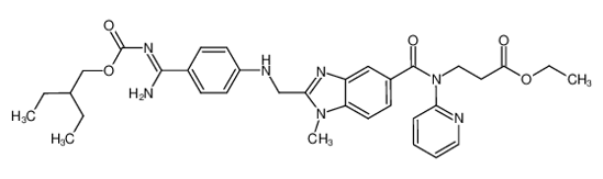 Picture of ethyl 3-(2-(((4-(N'-((2-ethylbutoxy)carbonyl)carbamimidoyl)phenyl)amino)methyl)-1-methyl-N-(pyridin-2-yl)-1H-benzo[d]imidazole-5-carboxamido)propanoate