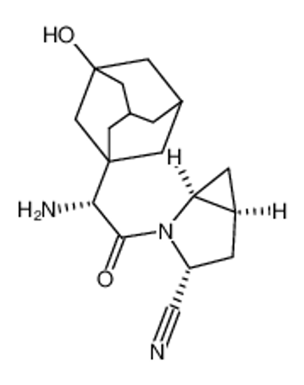 Picture of (R)-3-hydroxyadamantylglycine-D-trans-4,5-methanoprolinenitrile