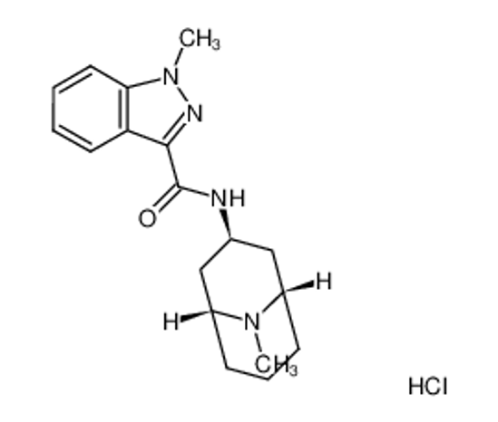 Picture of 1-methyl-N-exo-(9-methyl-9-azabicyclo[3.3.1]non-3-yl)-indazole-3-carboxamide hydrochloride