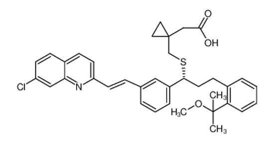 Picture of [R,E]-1-[[[1-[3-[2-(7-chloro-2-quinolinyl)ethenyl]phenyl]-3-[2-(1-methoxy-1-methylethyl)phenyl]propyl]thio]methyl]-cyclopropane acetic acid