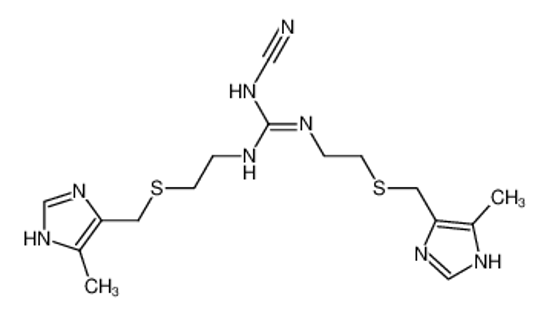 Picture of N-cyano-N',N''-bis-[2-((5-methyl-4-imidazolyl)methylthio)-ethyl]guanidine