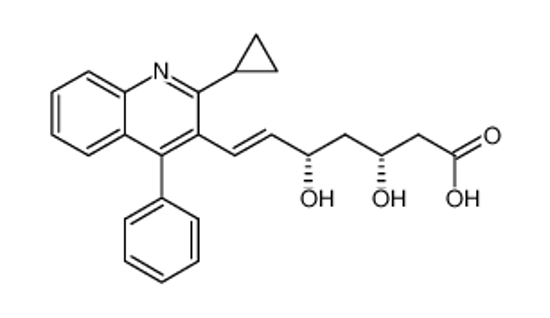 Picture of (E)-(3R,5S)-7-(2-cyclopropyl-4-phenyl-quinolin-3-yl)-3,5-dihydroxy-hept-6-enoic acid