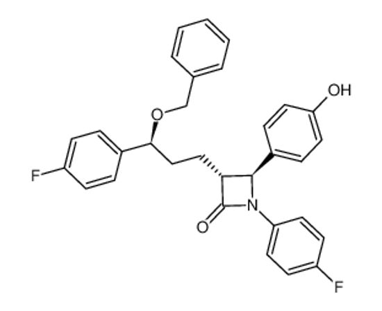 Picture of (3R,4S)-3-[(3S)-3-(benzyloxy)-3-(4-fluorophenyl)propyl]-1-(4-fluorophenyl)-4-(4-hydroxyphenyl)azetidin-2-one