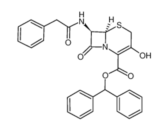 Picture of (6R,7R)-3-Hydroxy-8-oxo-7-[(phenylacetyl)amino]-5-thia-1-azabicyclo[4.2.0]oct-2-ene-2-carboxylic acid diphenyl methyl ester