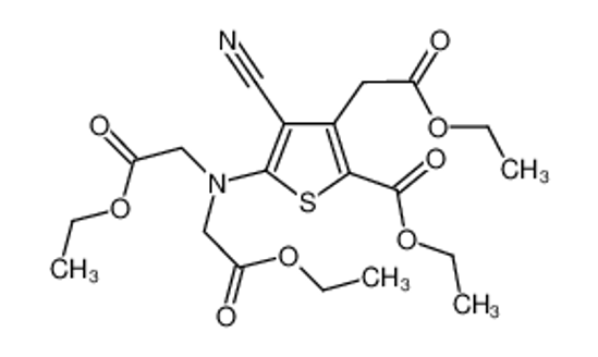 Picture of Diethyl 2,2'-((3-cyano-4-(2-ethoxy-2-oxoethyl)-5-(ethoxycarbonyl)thiophen-2-yl)azanediyl)diacetate