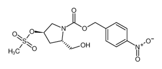 Picture of (4-nitrophenyl)methyl (2S,4R)-2-(hydroxymethyl)-4-methylsulfonyloxypyrrolidine-1-carboxylate