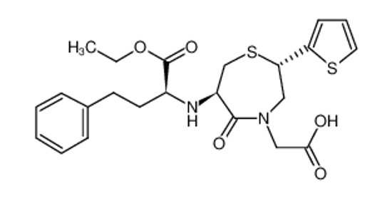 Picture of 2-[(2S)-6-[[(1S)-1-Ethoxycarbonyl-3-phenyl-propyl]amino]-5-oxo-2-thiophen-2-yl-1,4-thiazepan-4-yl]acetic acid