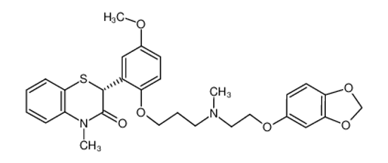Imagem de (2R)-2-[2-[3-[2-(1,3-benzodioxol-5-yloxy)ethyl-methylamino]propoxy]-5-methoxyphenyl]-4-methyl-1,4-benzothiazin-3-one