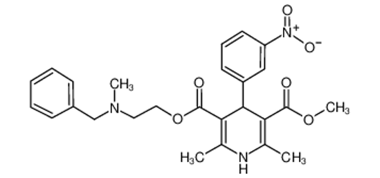 Picture of 5-O-[2-[benzyl(methyl)amino]ethyl] 3-O-methyl 2,6-dimethyl-4-(3-nitrophenyl)-1,4-dihydropyridine-3,5-dicarboxylate