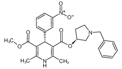 Imagem de (+)-(3'S,4S)-1-Benzyl-3-pyrrolidinyl methyl 1,4-dihydro-2,6-dimethyl-4-(3-nitrophenyl)-3,5-pyridinedicarboxylate