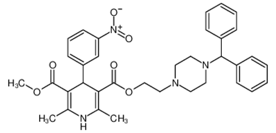 Picture of 3-(2-(4-Benzhydrylpiperazin-1-yl)ethyl) 5-methyl 2,6-dimethyl-4-(3-nitrophenyl)-1,4-dihydropyridine-3,5-dicarboxylate