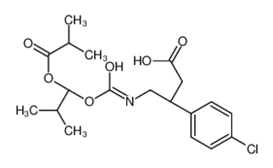 Picture of (3R)-3-(4-chlorophenyl)-4-[[(1S)-2-methyl-1-(2-methylpropanoyloxy)propoxy]carbonylamino]butanoic acid