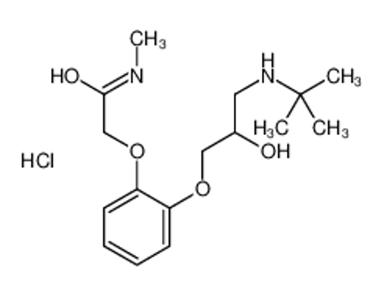 Picture of 2-[2-[3-(tert-butylamino)-2-hydroxypropoxy]phenoxy]-N-methylacetamide,hydrochloride