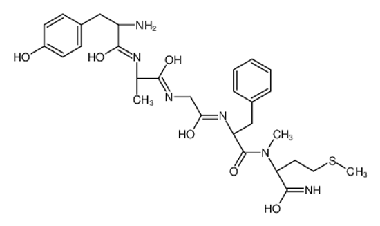 Picture of (2S)-2-[[(2S)-2-[[2-[[(2R)-2-[[(2S)-2-amino-3-(4-hydroxyphenyl)propanoyl]amino]propanoyl]amino]acetyl]amino]-3-phenylpropanoyl]-methylamino]-4-methylsulfanylbutanamide