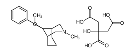 Picture of 2-hydroxypropane-1,2,3-tricarboxylic acid,9-methoxy-3-methyl-9-phenyl-3-azabicyclo[3.3.1]nonane