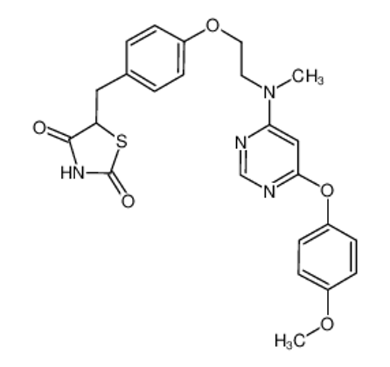 Изображение (5R)-5-[[4-[2-[[6-(4-methoxyphenoxy)pyrimidin-4-yl]-methylamino]ethoxy]phenyl]methyl]-1,3-thiazolidine-2,4-dione
