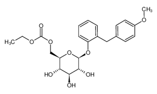 Picture of ethyl [(2R,3S,4S,5R,6S)-3,4,5-trihydroxy-6-[2-[(4-methoxyphenyl)methyl]phenoxy]oxan-2-yl]methyl carbonate