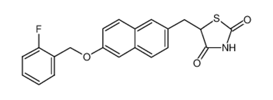 Picture of 5-[[6-[(2-fluorophenyl)methoxy]naphthalen-2-yl]methyl]-1,3-thiazolidine-2,4-dione