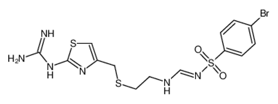 Picture of N-(4-bromophenyl)sulfonyl-N'-[2-[[2-(diaminomethylideneamino)-1,3-thiazol-4-yl]methylsulfanyl]ethyl]methanimidamide