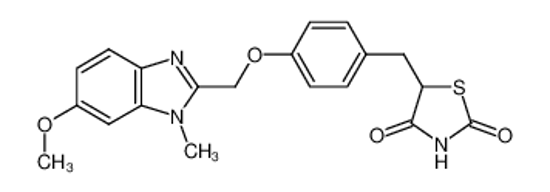 Picture of 5-[[4-[(6-methoxy-1-methylbenzimidazol-2-yl)methoxy]phenyl]methyl]-1,3-thiazolidine-2,4-dione