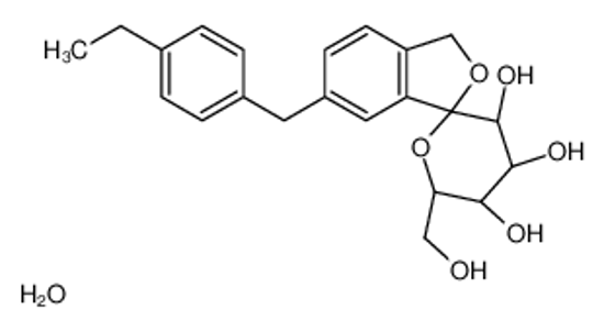 Picture of (3S,3'R,4'S,5'S,6'R)-5-[(4-ethylphenyl)methyl]-6'-(hydroxymethyl)spiro[1H-2-benzofuran-3,2'-oxane]-3',4',5'-triol,hydrate
